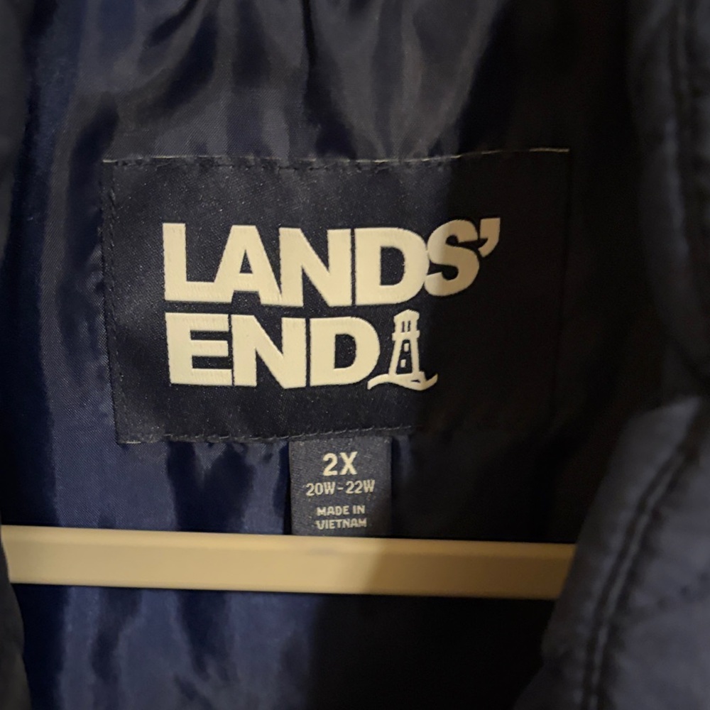 Lands' End Dark Blue Quilted Vest - Picture 2 of 3